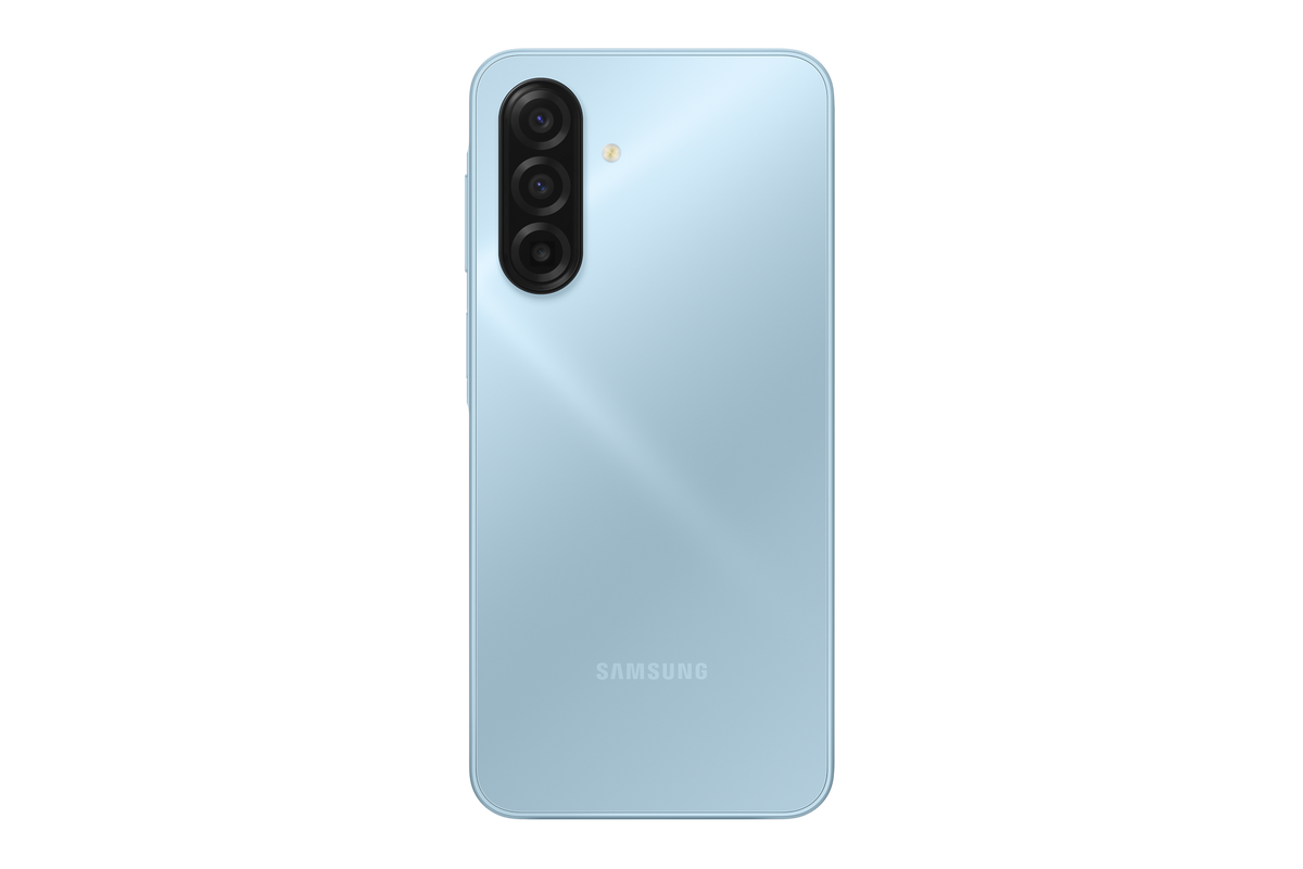 Samsung Galaxy A17 Light Blue back showing the 50MP triple camera island