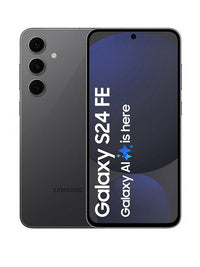 Samsung Galaxy S24 FE smartphone showing the front screen display and rear camera setup.