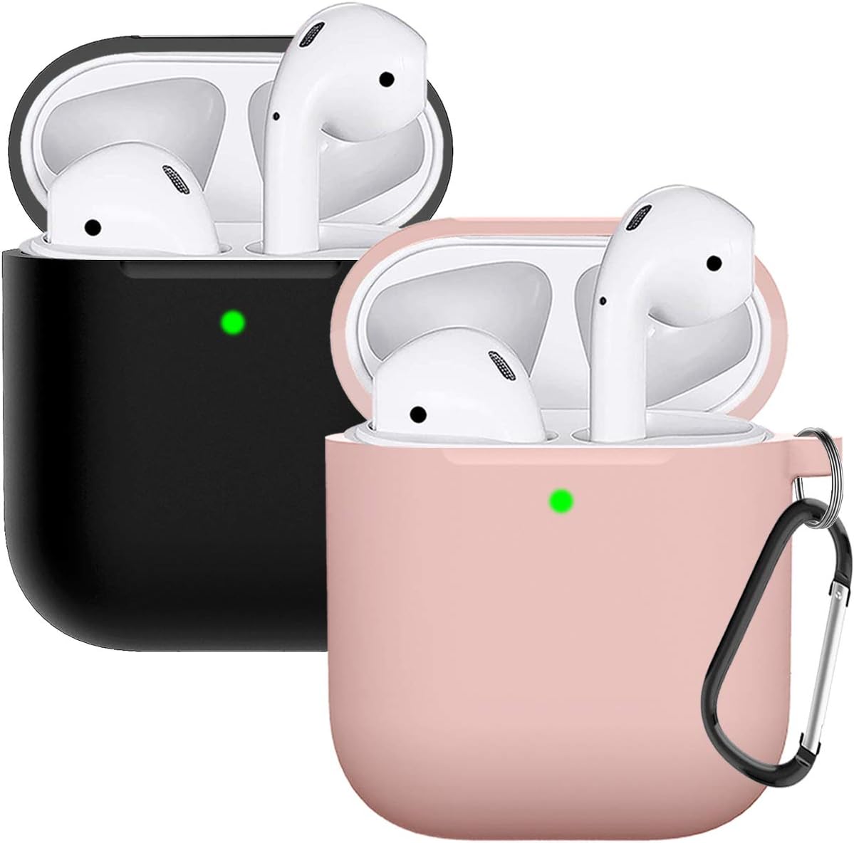 Silicone AirPods Case Protection pink and black
