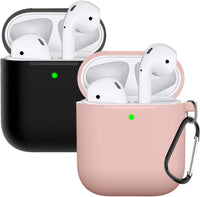 Silicone AirPods Case Protection pink and black