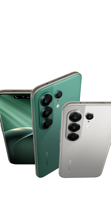 Tecno Camon 50 Ultra green and silver backs with the four-lens camera bar