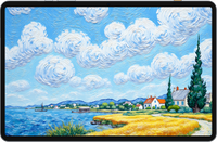 Tecno MegaPad SE 11-inch IPS display close-up showing a landscape wallpaper edge to edge