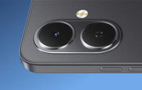 Tecno Pop 10 ink black camera close-up showing the 13MP lens and flash