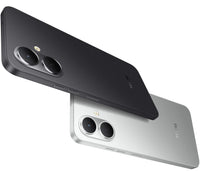 Tecno Pop 10 backs in ink black and veil white with the dual camera island