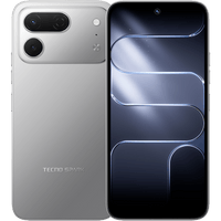 Tecno Spark 50 Pro in titanium grey, back and front view