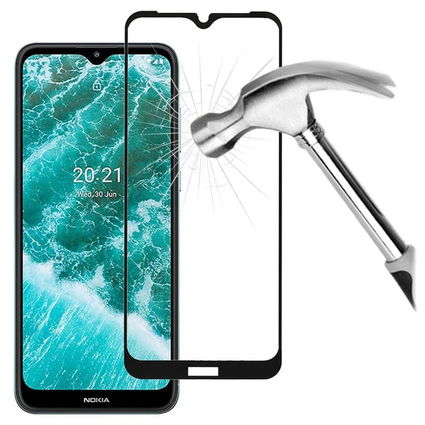 Premium 9H tempered glass screen protector with HD clarity in yellow packaging