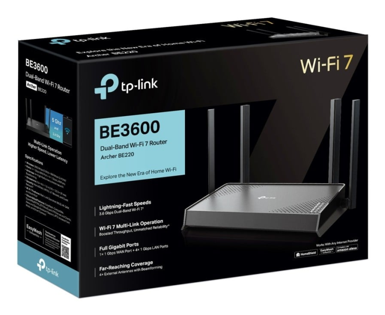 TP-Link Archer BE220 Wi-Fi 7 Router - genuine TP-Link product photo Kenya
