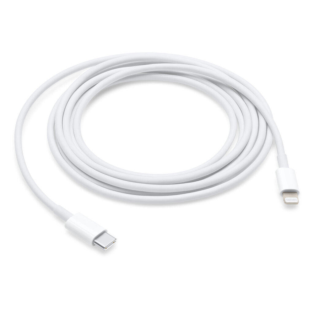 White Apple 50W fast charger with sleek compact design