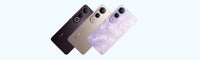 vivo V50 Lite 5G three backs at an angle: Phantom Black, Titanium Gold and light purple