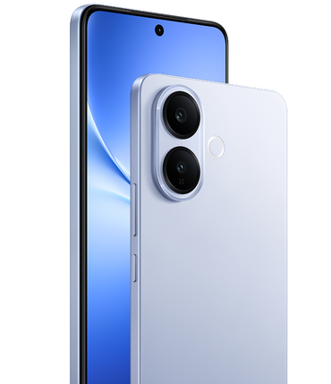 vivo V60 Lite blue front AMOLED and circular Sony camera island