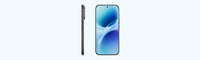 vivo V70 in Authentic Black, side profile and the AMOLED front with a blue wallpaper