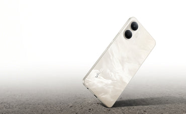 vivo Y05 in Summit Platinum, official back with the twin-lens camera island on a grey surface