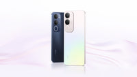 vivo Y19s backs in Diamond Black and Pearl Silver side by side