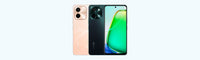 vivo Y28 official gallery: Gleaming Orange back, Agate Green back, and the front screen