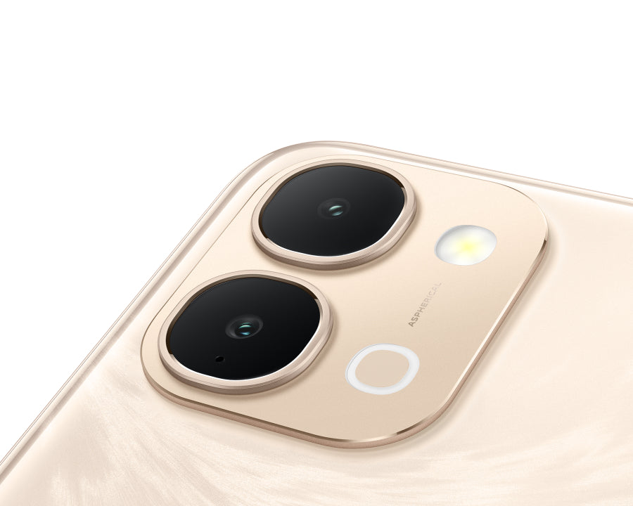 vivo Y31d Feather Gold camera module close-up with the 50MP and 2MP lenses