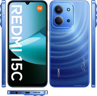 Redmi 15C smartphone in Blue  color highlighting rear camera module
