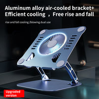 Single fan P43F laptop stand folded view showing slim profile 