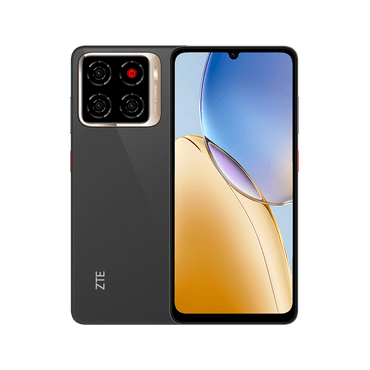 ZTE A56 official black back with the square camera island and the 6.75-inch HD+ front