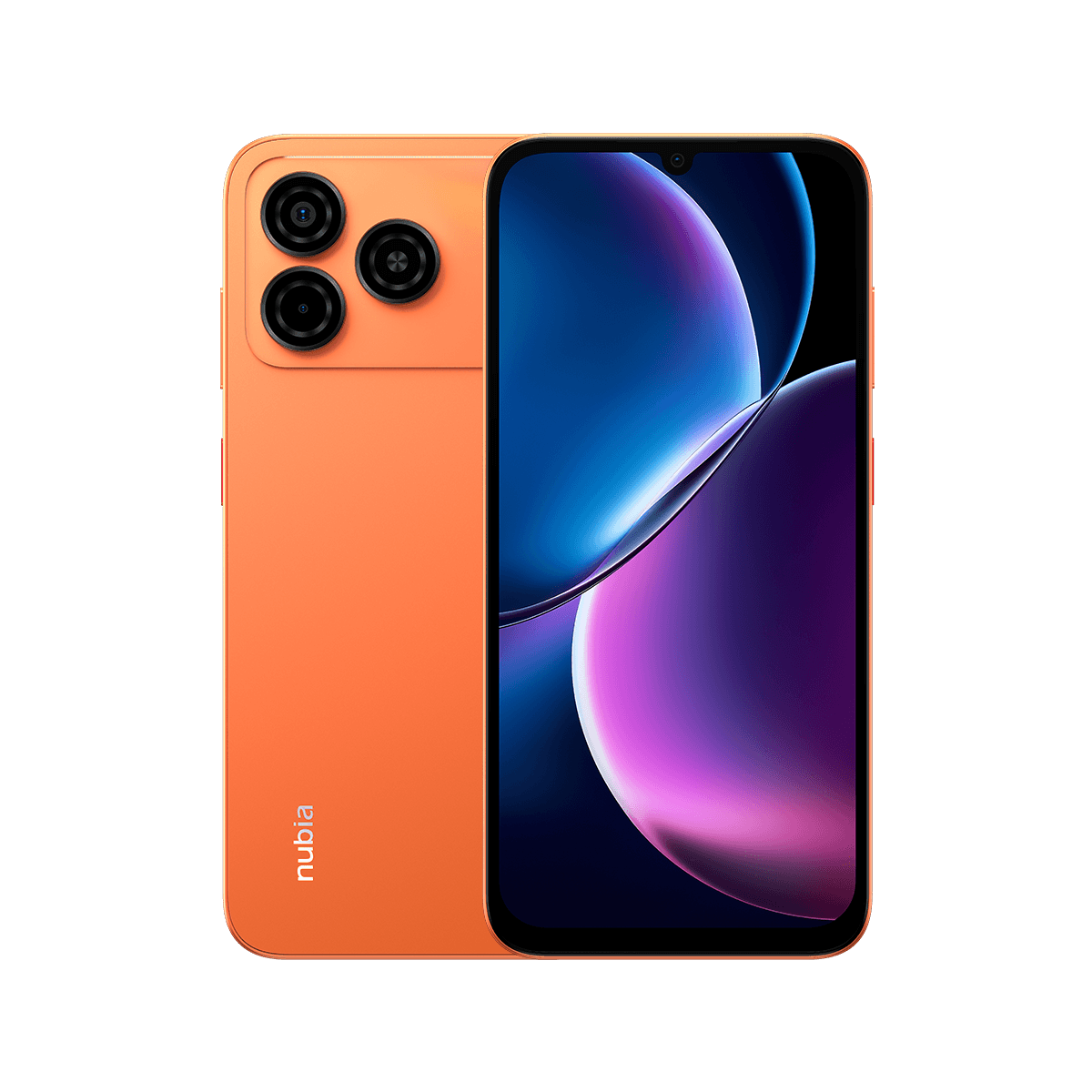 ZTE A57 official orange back with the dual camera island and the 6.75-inch front