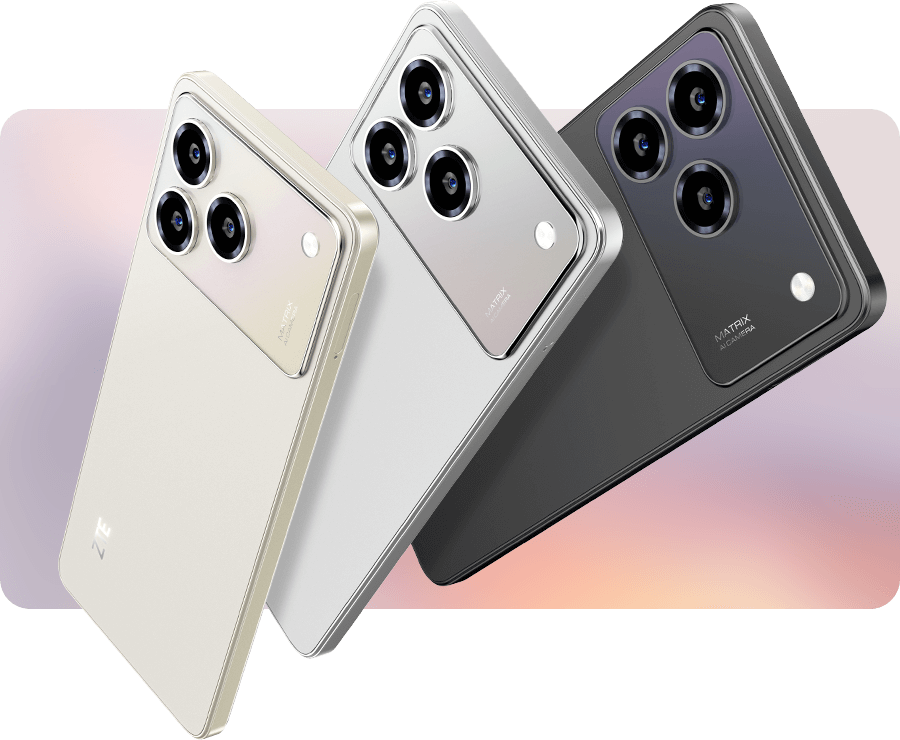 ZTE A76 official backs in gold, silver and black with the square camera modules