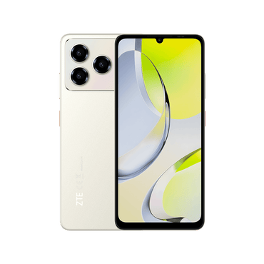 ZTE A76 in silver, official back with the camera island and the 6.75-inch HD+ front